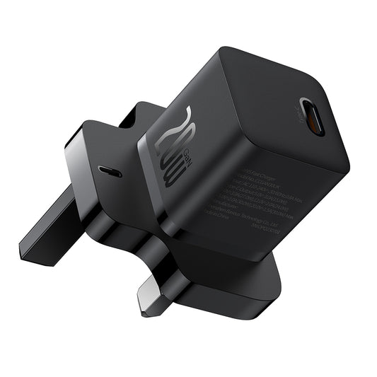Cargador de Red Baseus UK, 20W, 3A, 1 x USB-C, Negro P10110907113-00