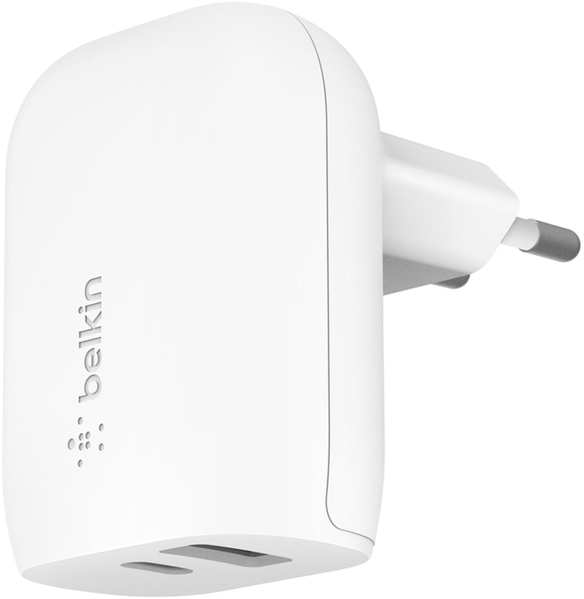 Cargador de Red Belkin BoostCharge Dual, 37W, 3A, 1 x USB-A - x USB-C, Blanco WCB007vfWH
