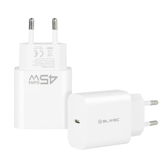 Cargador de Red Blavec BC-7, 45W, 3A, 1 x USB-C, Blanco