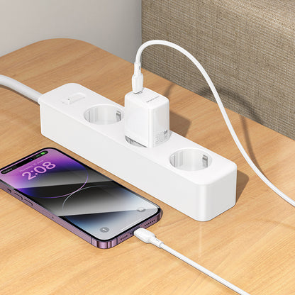 Cargador de Red Borofone BN28 Fuente, 30W, 3A, 1 x USB-C, Blanco