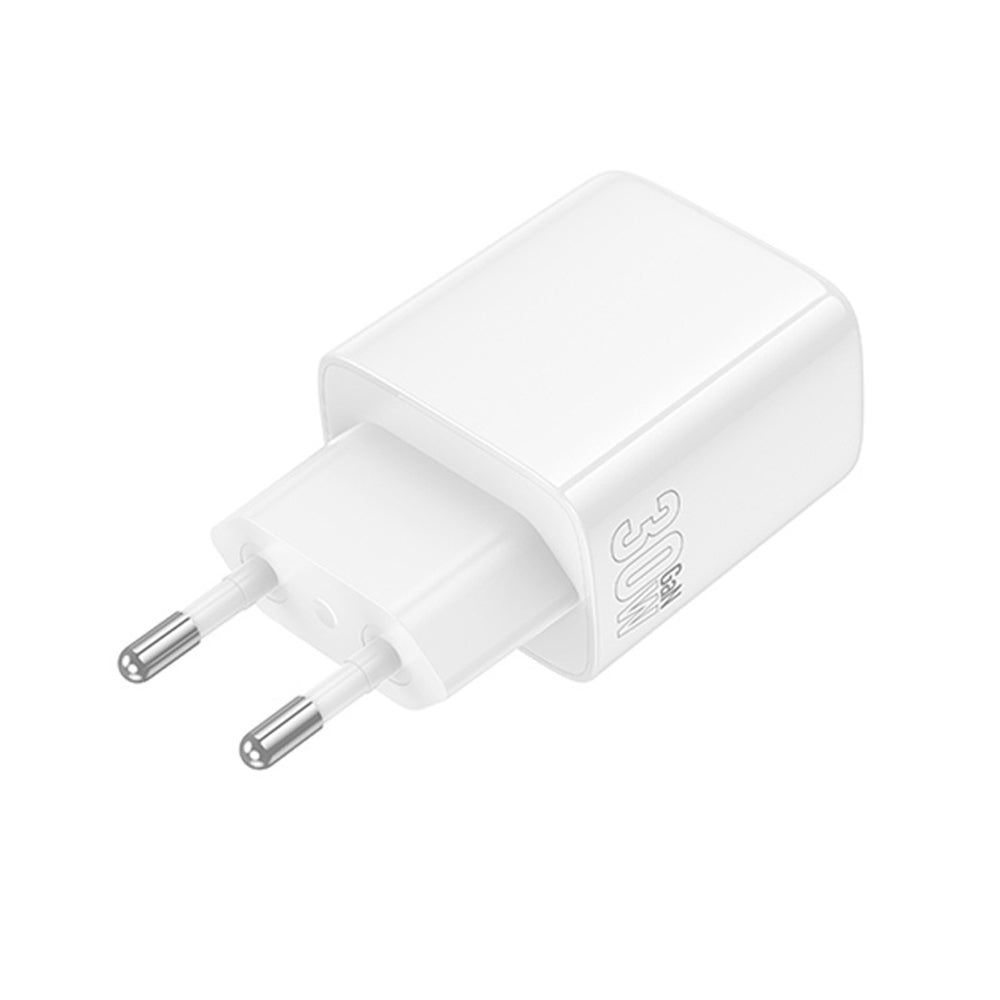 Cargador de Red Borofone BN29 Fuente, 30W, 3A, 1 x USB-A - 1 x USB-C, Blanco