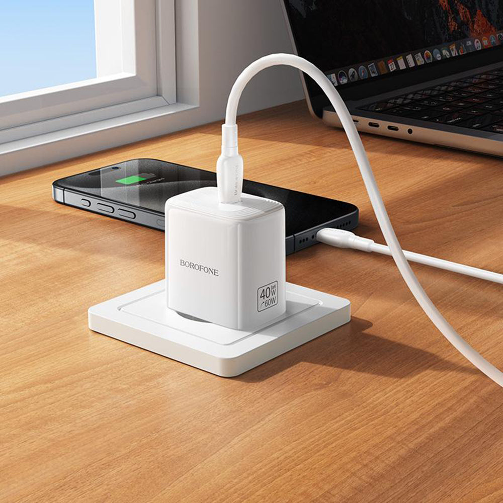Borofone BN33 Fuente Network Charger, 40W, 1 x USB-C, White