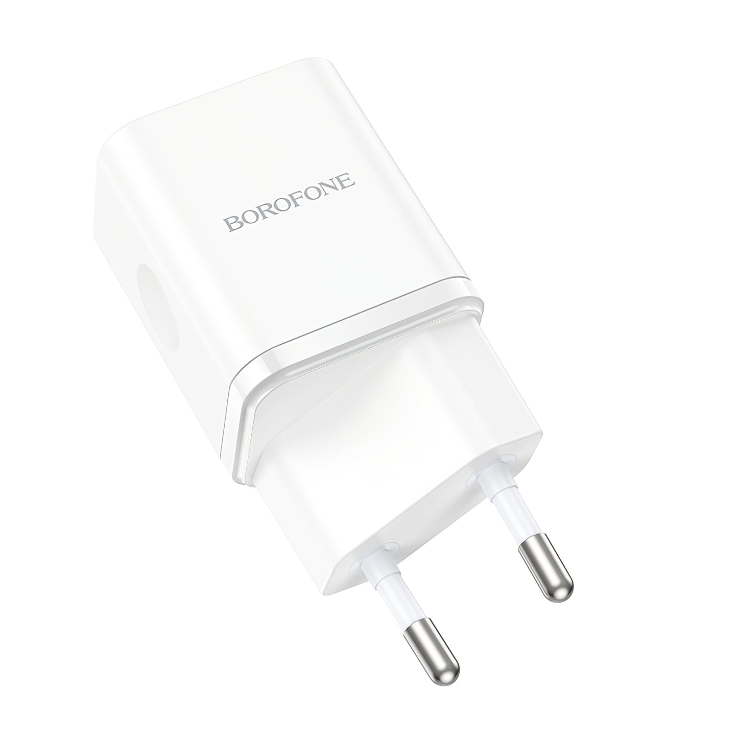 Cargador de red Borofone BN7, 20W, 3A, 1 x USB-A - 1 x USB-C, Blanco 