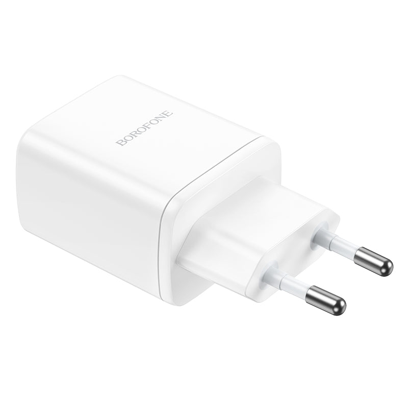 Cargador de red Borofone BN9, 35W, 3A, 2 x USB-C, Blanco 