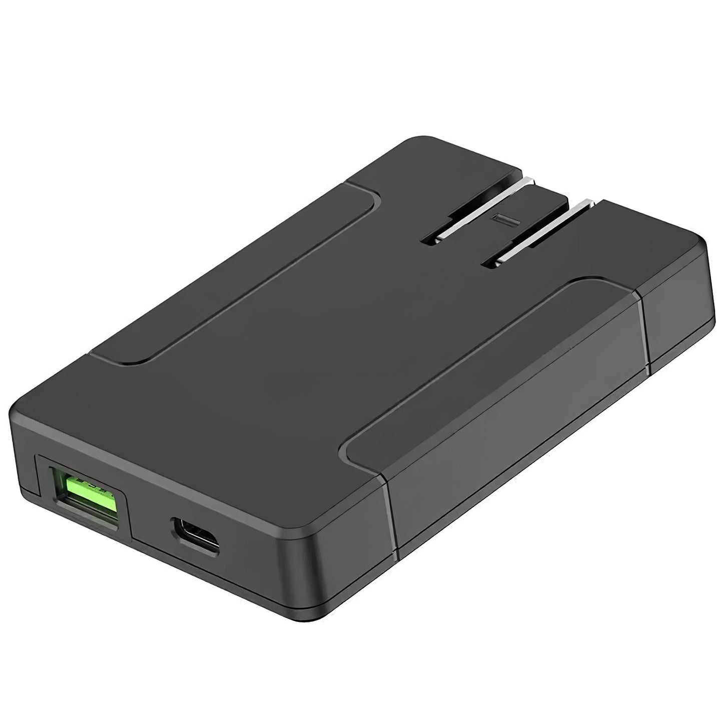 Cargador de red Budi, 65W, 3A, 1 x USB-A - 1 x USB-C, Negro