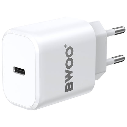 Cargador de red BWOO BO-CDA105, 20 W, 3 A, 1 x USB-C, Blanco 