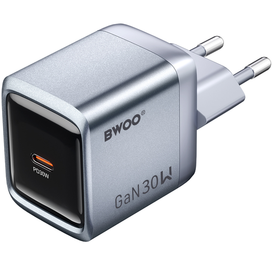 Cargador de red BWOO BO-CDA236, 30W, 3A, 1 x USB-C, Gris