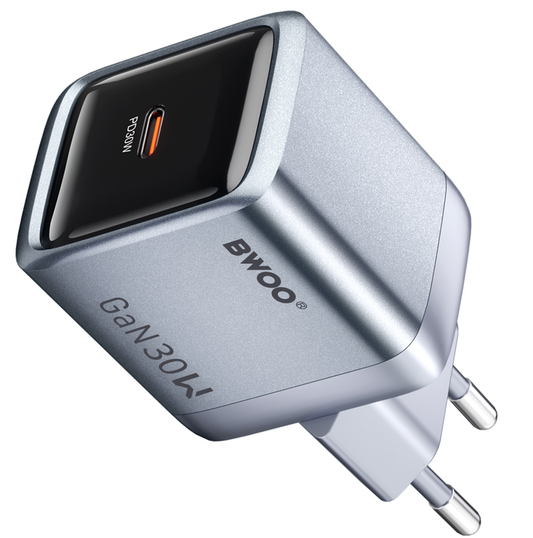 Cargador de red BWOO BO-CDA236, 30W, 3A, 1 x USB-C, Gris