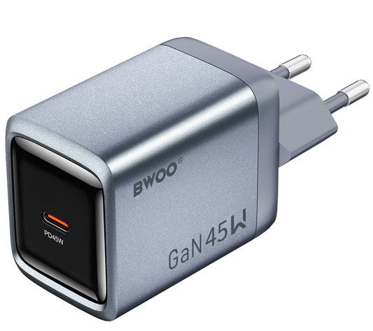 Cargador de red BWOO BO-CDA238, 45W, 3A, 1 x USB-C, Gris