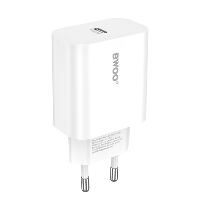 Cargador de Red BWOO CDA233, 20W, 3A, 1 x USB-C, Blanco