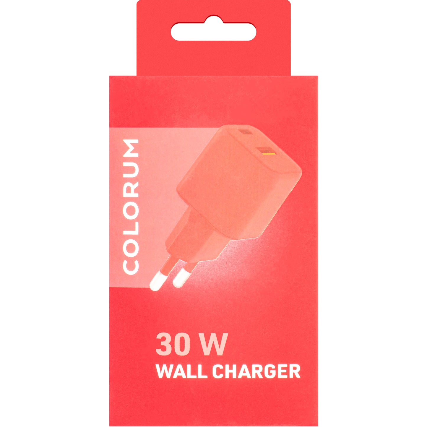 Cargador de red Colourum CLS30-AC-02, 30 W, 3 A, 1 x USB-A - 1 x USB-C, Magenta