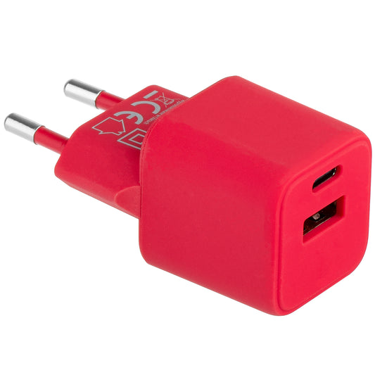 Cargador de red Colourum CLS30-AC-02, 30 W, 3 A, 1 x USB-A - 1 x USB-C, Magenta