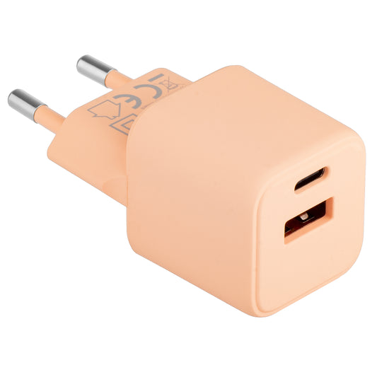 Cargador de red Colourum CLS30-AC-14, 30 W, 3 A, 1 x USB-A - 1 x USB-C, naranja 