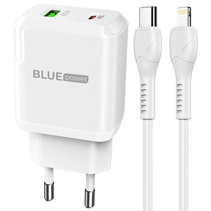 BLUE Power BLN5, 20W, 3A, 1 x USB-A - 1 x USB-C, Blanco