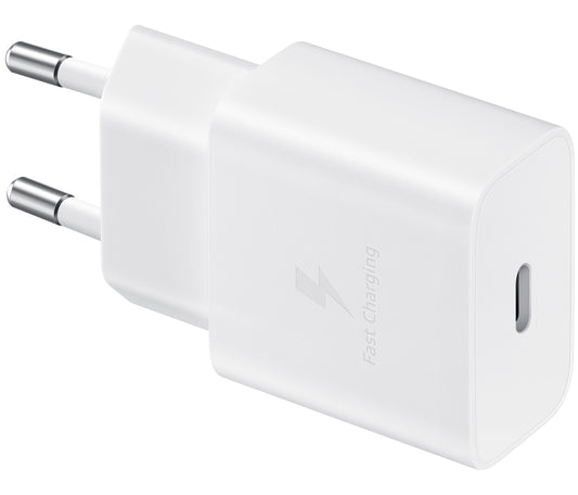 Cargador de red Samsung USB-C con cable USB-C, 15 W, 2 A, 1 x USB-C, blanco EP-T1510XWEGEU