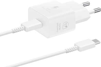 Cargador de red con cable USB-C Samsung, 25 W, 3 A, 1 x USB-C, blanco EP-T2510XWEGEU 