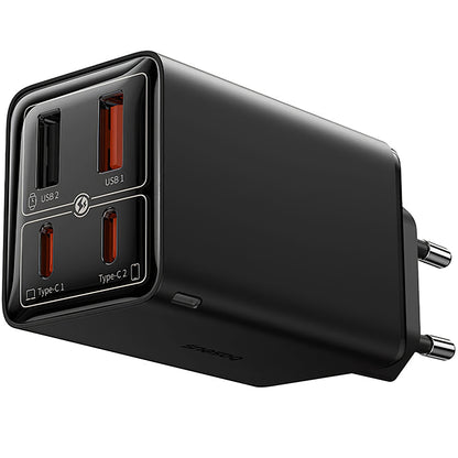 Cargador de red con cable USB-C Baseus GaN6 Pro USB-C, 100 W, 3,25 A, 2 x USB-A - 2 x USB-C, negro P10162705112112-00 