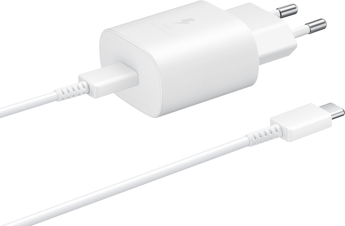 Cargador de red Samsung USB-C con cable USB-C, 25 W, 3 A, 1 x USB-C, blanco EP-TA800XWEGWWWW