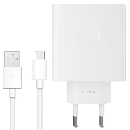 Cargador de red Oppo con cable USB-C Oppo, 67 W, 6,1 A, 1 x USB-A, blanco VCB7CAEH