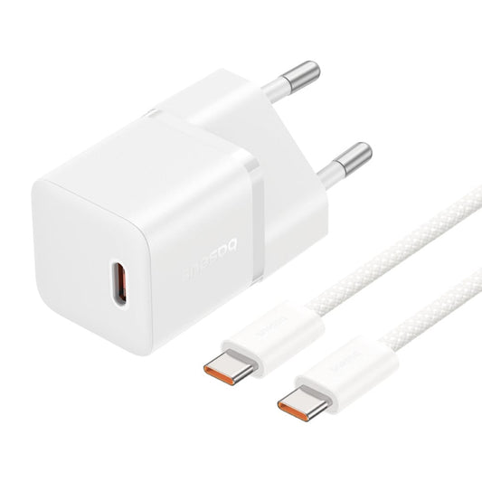 Cargador de Red con Cable USB-C Baseus GaN5, 20W, 3A, 1 x USB-C, Blanco P10110900213-01