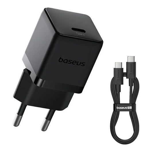 Cargador de Red con Cable USB-C Baseus Palm, 20W, 3A, 1 x USB-C, Negro P10111602113-01
