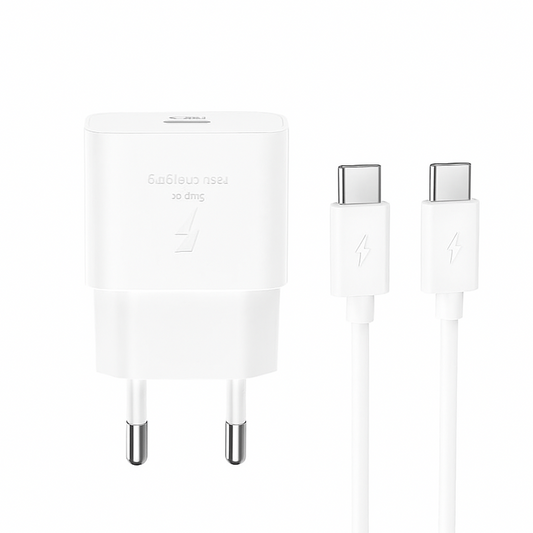 Cargador de Red con Cable USB-C XO Design L167, 25W, 3A, 1 x USB-C, Blanco