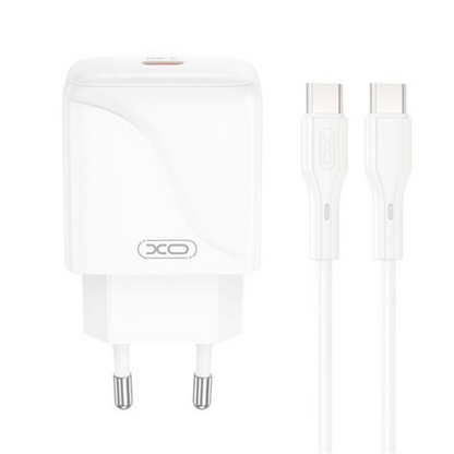 Cargador de Red con Cable USB-C XO Design L141, 20W, 3A, 1 x USB-C, Blanco