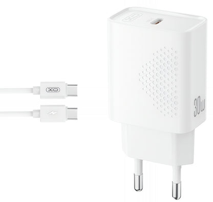 Cargador de Red con Cable USB-C XO Design L162, 30W, 3A, 1 x USB-C, Blanco