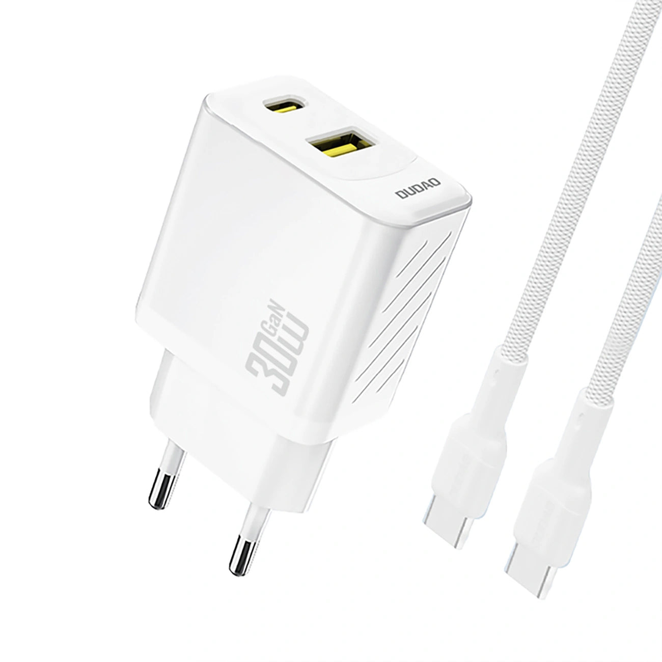 Cargador de Red con Cable USB-C Dudao A27TCEU, 30W, 1 x USB-A - 1 x USB-C, Blanco