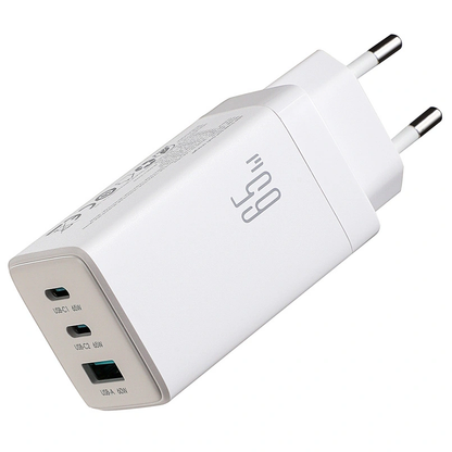 Cargador de Red con Cable USB-C Joyroom JR-TG10, 65W, 3.25A, 1 x USB-A - 2 x USB-C, Blanco