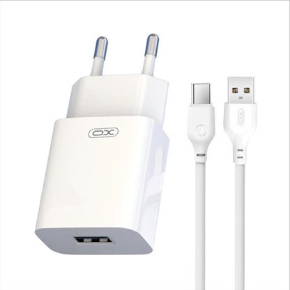 Cargador de Red con Cable USB-C XO Design L99, 12W, 2.4A, 1 x USB-A, Blanco