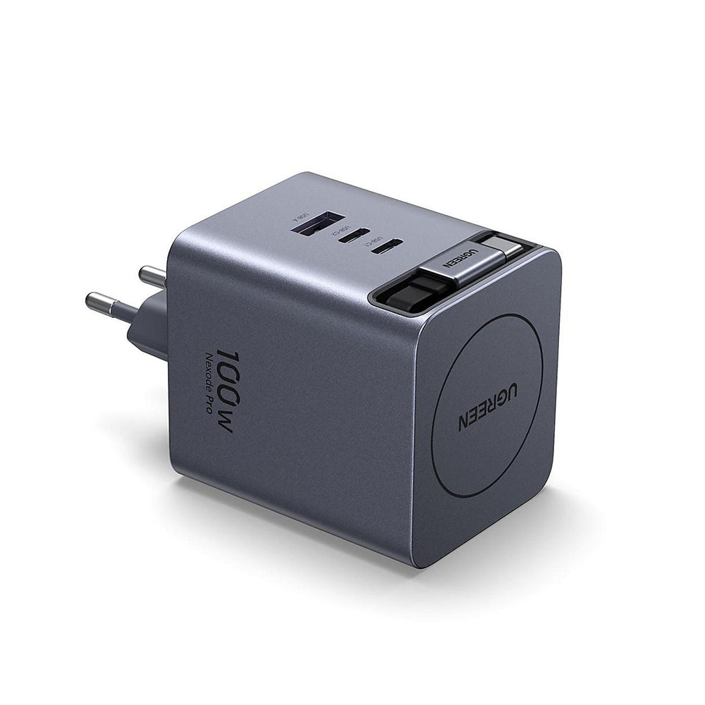 Cargador de Red con Cable USB-C UGREEN X616 (65828), 100W, 5A, 1 x USB-A - 3 x USB-C, Gris