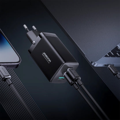 Cargador de Red con Cable USB-C Joyroom TCG01, 65W, 3.25A, 1 x USB-A - 2 x USB-C, Negro