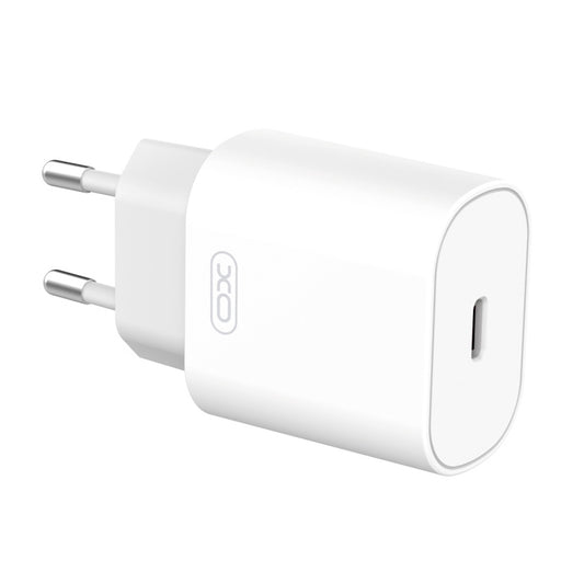 Cargador de Red XO Design, 25W, 3A, 1 x USB-C, Blanco