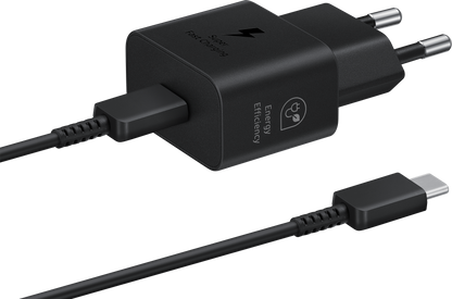 Cargador de red con cable USB-C Samsung, 25 W, 3 A, 1 x USB-C, negro EP-T2510XBEGEU 