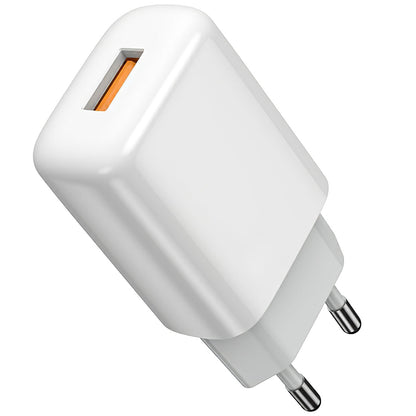 Cargador de red Prestico F7S con cable microUSB, 12 W, 2,4 A, 1 x USB-A, blanco 