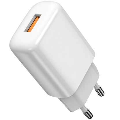 Cargador de red con cable USB-C Prestico F7S Prestico F7S, 12 W, 2,4 A, 1 x USB-A, blanco 