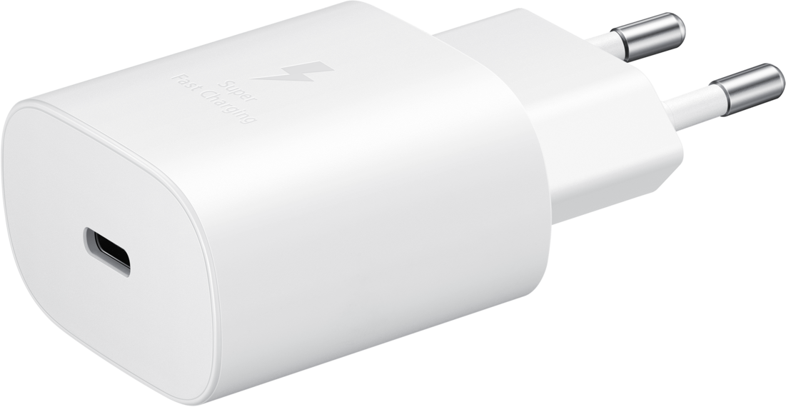 Cargador de red Samsung USB-C con cable USB-C, 25 W, 3 A, 1 x USB-C, blanco EP-TA800XWEGWWWW