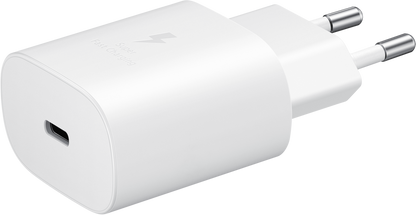 Cargador de red Samsung USB-C con cable USB-C, 25 W, 3 A, 1 x USB-C, blanco EP-TA800XWEGWWWW