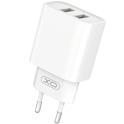 XO Design XO Design BPCE02C Cargador de red con cable USB-C, 10,5 W, 2,1 A, 2 x USB-A, Blanco 