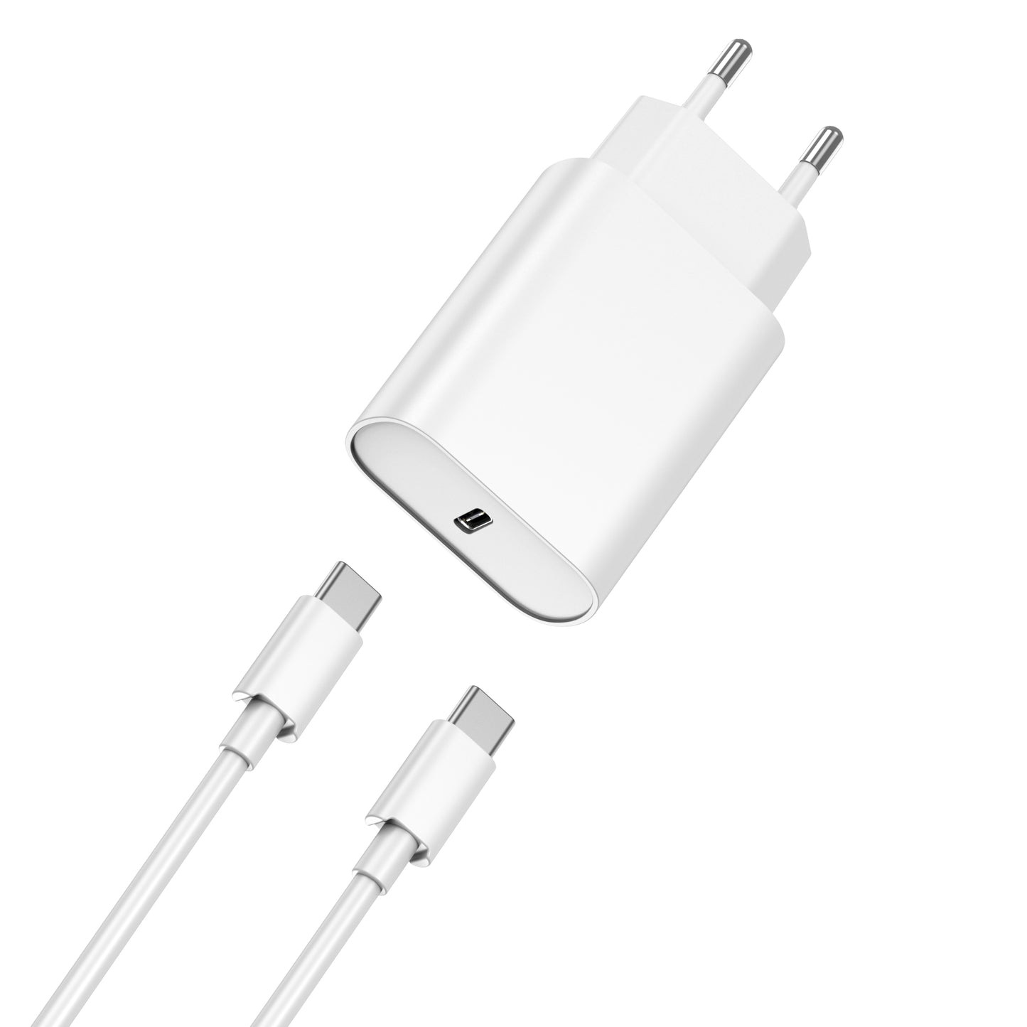 WiWu Wi-U001, 20W, 3A, 1 x USB-C, 1 x USB-C, Blanco 