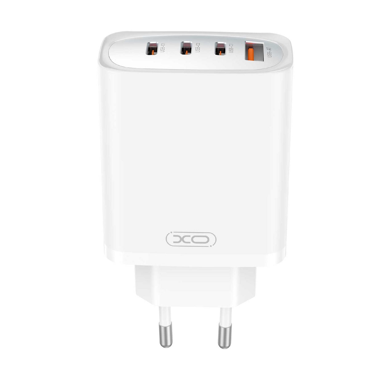 Cargador de red con cable USB-C XO Design CE23, 65 W, 3,25 A, 1 x USB-A - 3 x USB-C, blanco 