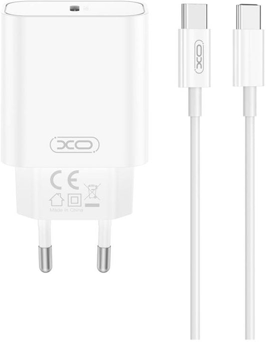 Cargador de Red con Cable USB-C XO Design CE32, 20W, 3A, 1 x USB-C, Blanco