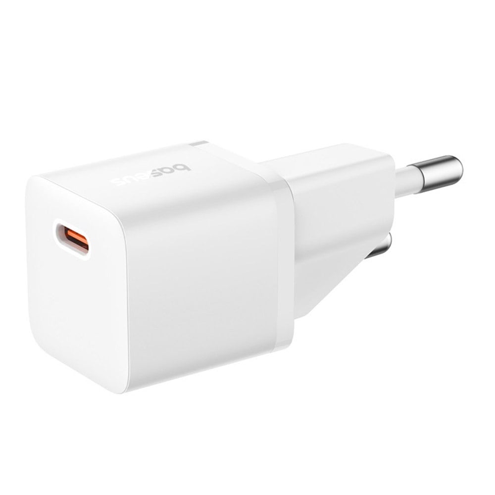 Cargador de Red con Cable USB-C Baseus GaN5, 20W, 3A, 1 x USB-C, Blanco P10110900213-01