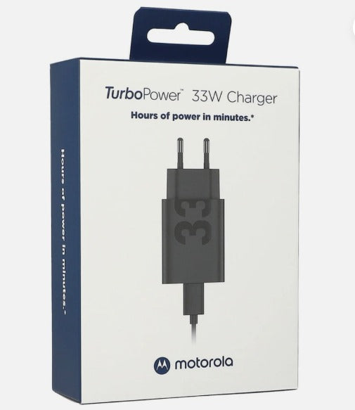 Cargador de Red con Cable USB-C Motorola, 33W, 3A, 1 x USB-A, Negro PG38C06448
