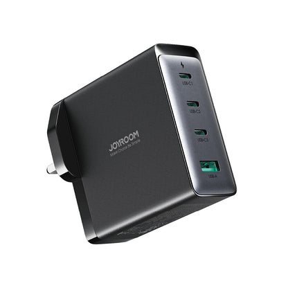 Cargador de Red con Cable USB-C Joyroom JR-TCG05UK, 140W, 5A, 1 x USB-A - 3 x USB-C, UK, Negro