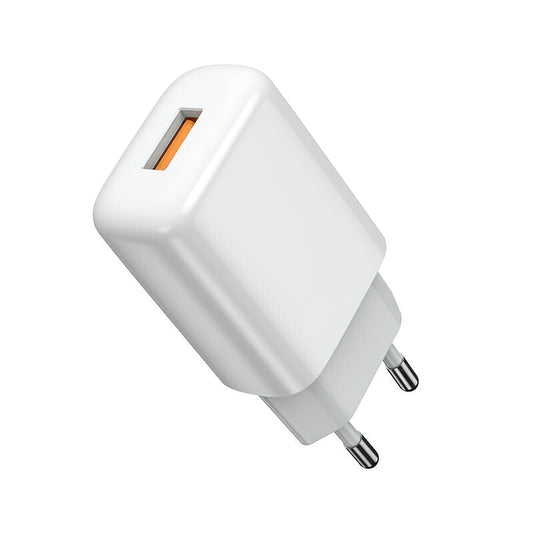 Cargador de Red con Cable Lightning Prestico F9S, 12W, 2.4A, 1 x USB-A, Blanco