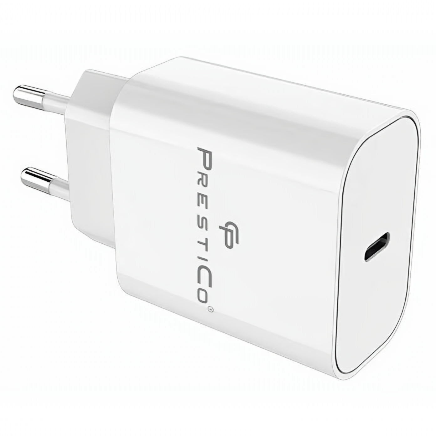 Cargador de Red con Cable USB-C Prestico F15S-C, 30W, 3A, 1 x USB-C, Blanco