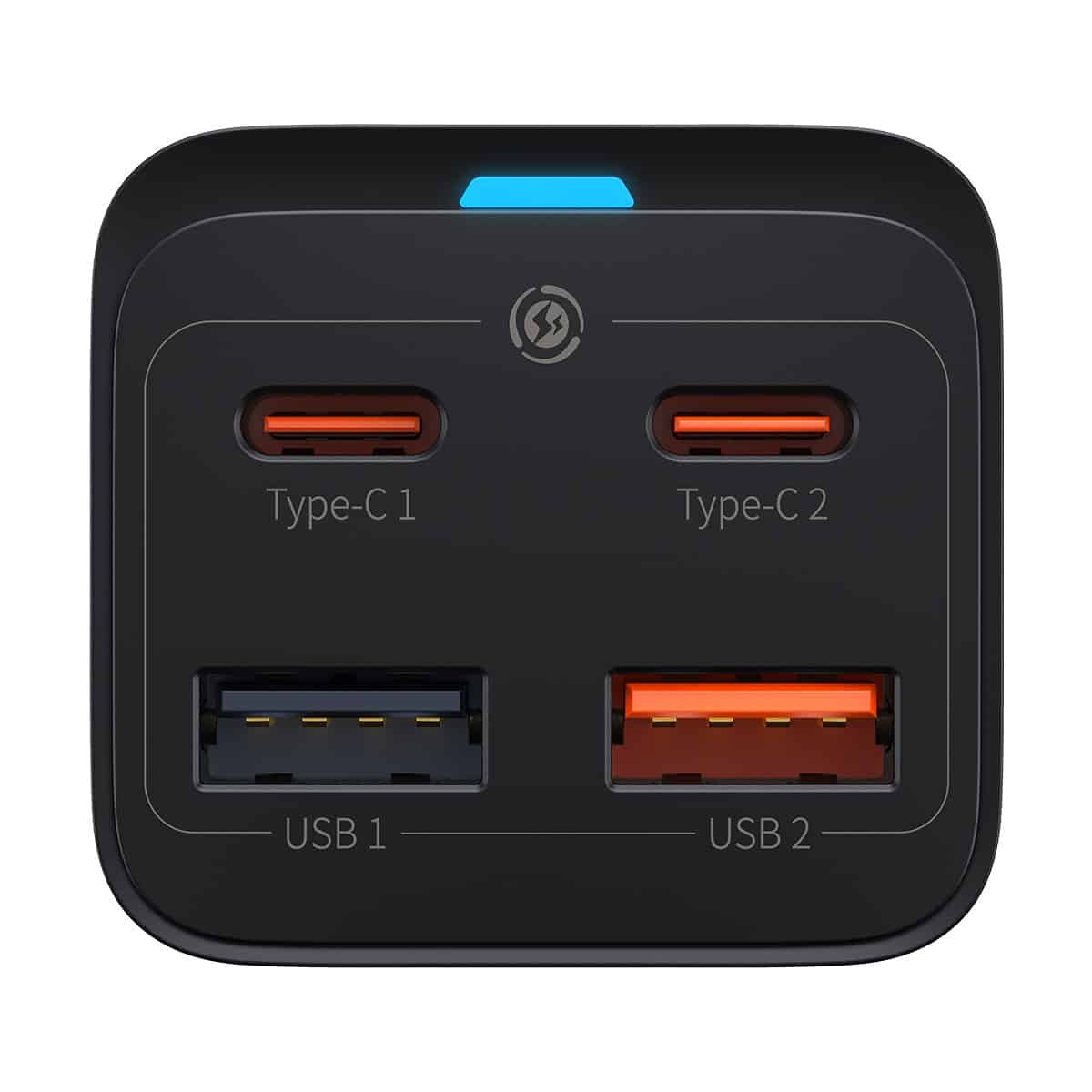 Cargador de red USB-C Baseus GaN3 Pro con cable, 65 W, 3 A, 2 x USB-A - 2 x USB-C, negro CCGP04010101