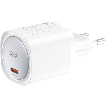 XO Design CE20, 30W, 3A, 1 x USB-C, 1 x USB-C, Blanco 